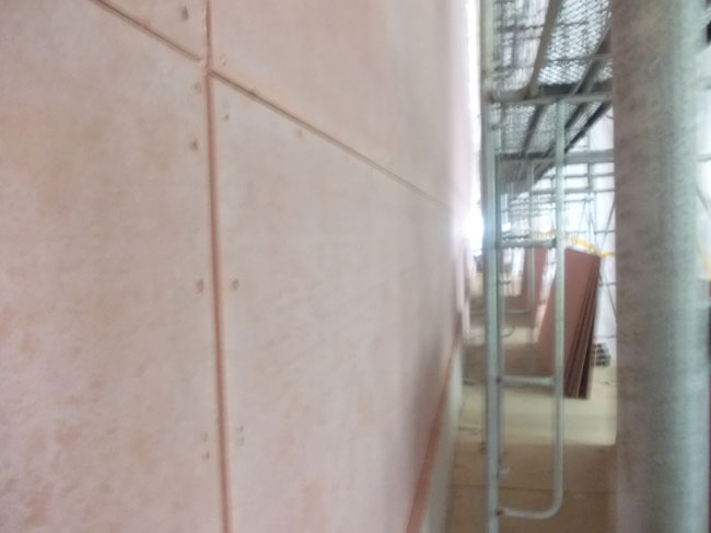 骨架、巖棉、火克板施工